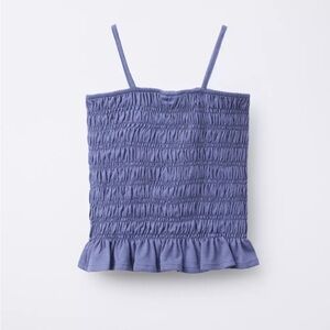NWT Zara Blue Smocked Camisole Top